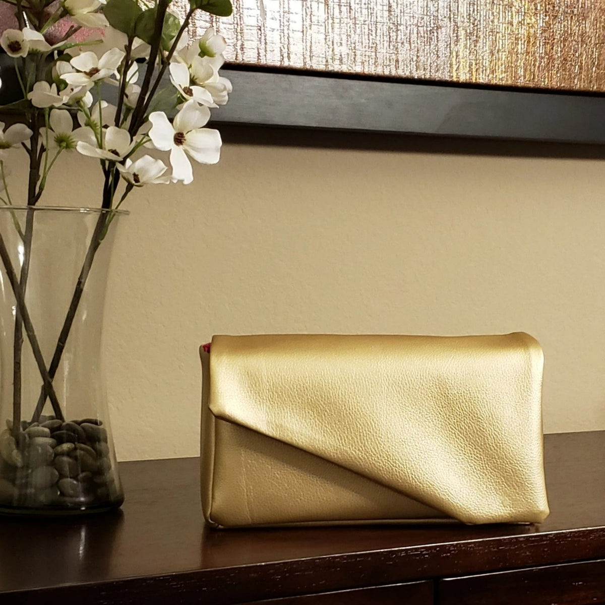 Yellow gold hotsell clutch bag