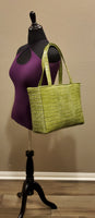 Green Crocodile Faux Leather Shoulder Bag