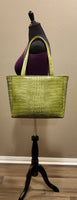 Green Crocodile Faux Leather Shoulder Bag